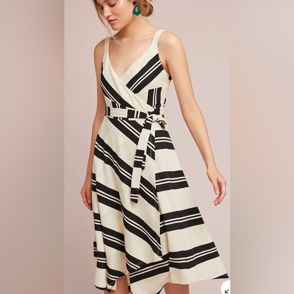 ANTHROPOLOGIE Akemi & Kin Striped-Wrap Dress